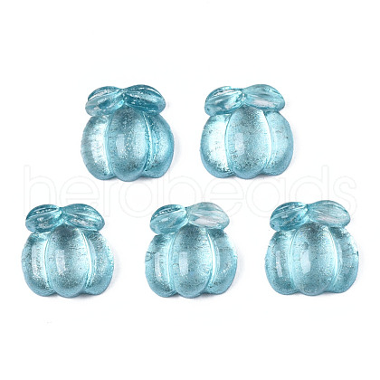 Autumn Theme Spray Painted Transparent Resin Cabochons CRES-S302-65-A05-1