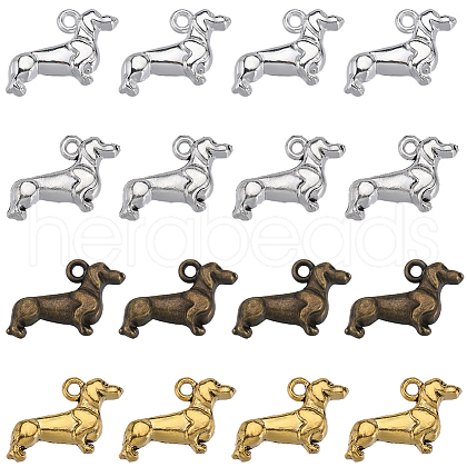 SUNNYCLUE 80Pcs 4 Colors Tibetan Style Alloy Pendants FIND-SC0007-37-1