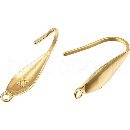 BENECREAT 60Pcs Ion Plating(IP) 316 Surgical Stainless Steel Earring Hooks STAS-BC0002-58-1