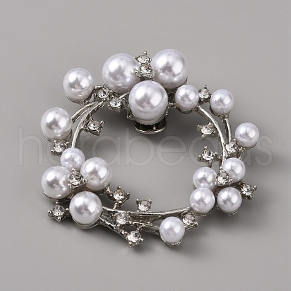 Plastic Imitation Pearl Shoe Decoration AJEW-WH0248-217P-1