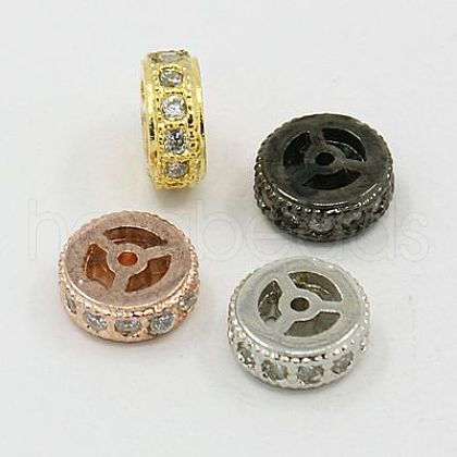 Brass Cubic Zirconia Beads ZIRC-F001-111-1