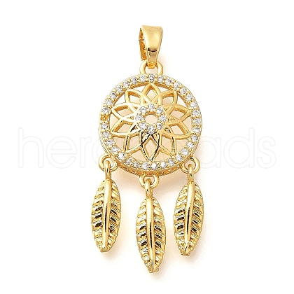 Brass Micro Pave Cubic Zirconia Pendants ZIRC-D275-05G-1