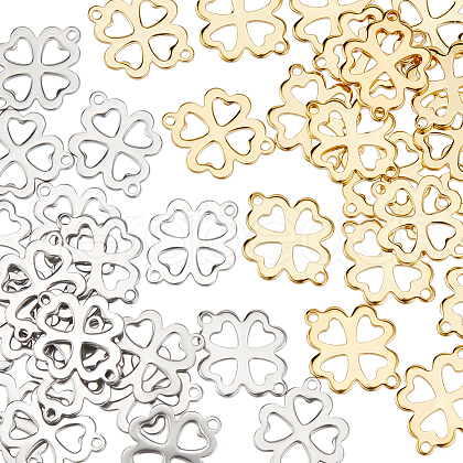 Unicraftale 40Pcs 2 Colors 201 Stainless Steel Connector Charms STAS-UN0051-73-1