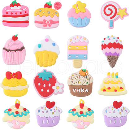 SUNNYCLUE 84pcs 14 style PVC Plastic Cabochons KY-SC0001-76-1