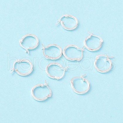 925 Sterling Silver Hoop Earrings STER-P047-13A-S-1