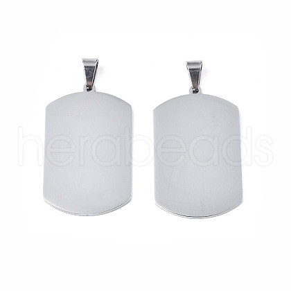 304 Stainless Steel Rectangle Big Pendants STAS-Q190-03-1