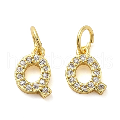 Brass Micro Pave Cubic Zirconia Pendants KK-M273-02G-Q-1