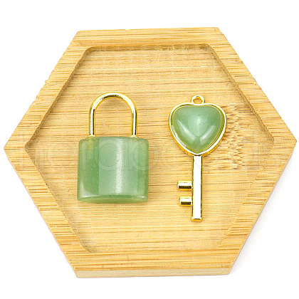Natural Green Aventurine Couple Pendants PW-WG10434-02-1