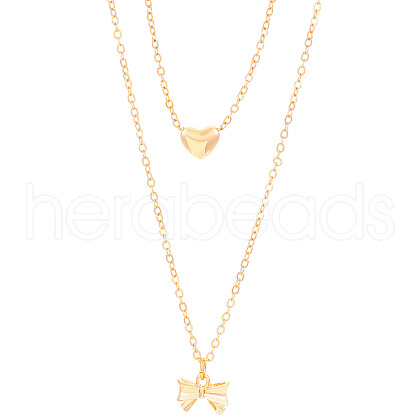 Alloy Double Layer Necklaces PW-WGE57FA-05-1