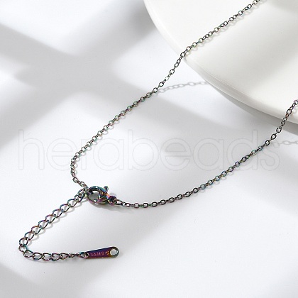 Ion Plating(IP) 304 Stainless Steel Cable Chain Necklace for Men Women STAS-G299-04M-1