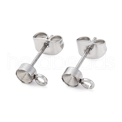 304 Stainless Steel Stud Earring Findings STAS-V003-10P-04-1