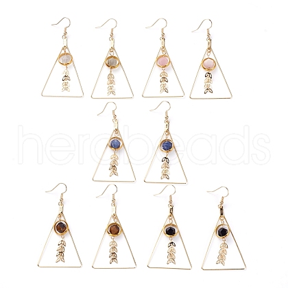 Natural Mixed Gemstone Dangle Earrings EJEW-JE04025-1