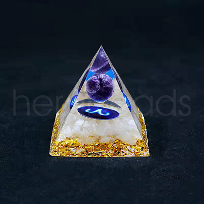Resin Orgonite Pyramid Home Display Decorations G-PW0004-57A-1