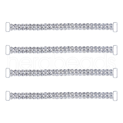 SUPERFINDINGS 4Pcs Alloy Crystal Glass Rhinestone Connector Charms FIND-FH0009-56-1