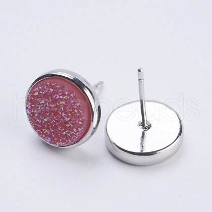 Druzy Resin Earrings KK-E724-S-02P-1