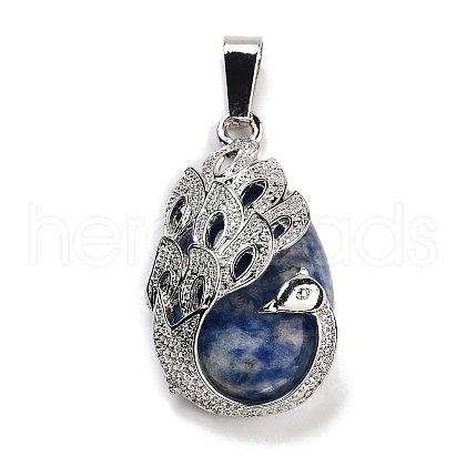 Natural Blue Spot Jasper Teardrop Pendants G-G112-03P-07-1