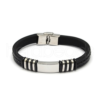 Unisex Casual Style Leather Cord Bracelets BJEW-L373-02P-1