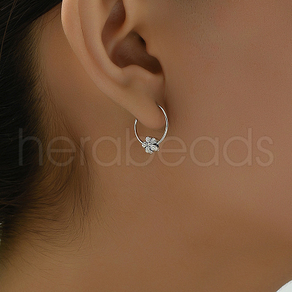 Classic Brass Flower Hoop Earrings MM0434-1