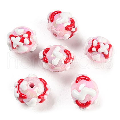 Hand Painted Acrylic with Enamel Beads MACR-K354-16-1