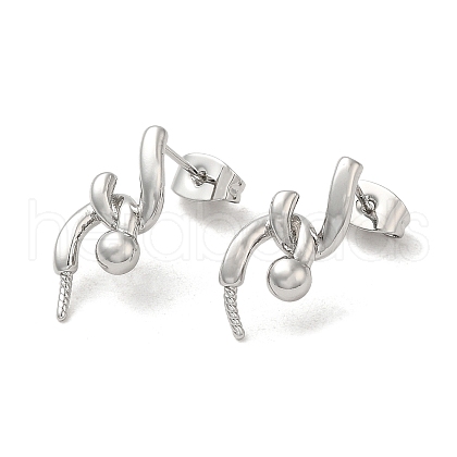 Brass Stud Earring Findings KK-M270-34P-1