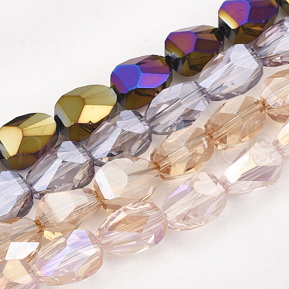 Electroplate Glass Beads Strands EGLA-S176-01-1