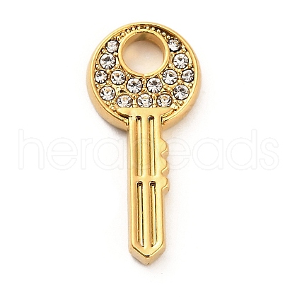 304 Stainless Steel Rhinestone Pendants STAS-P385-03C-G-1
