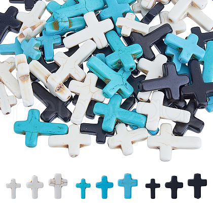 FIBLOOM 180Pcs 9 Styles Synthetic Turquoise Beads G-FI0001-22-1