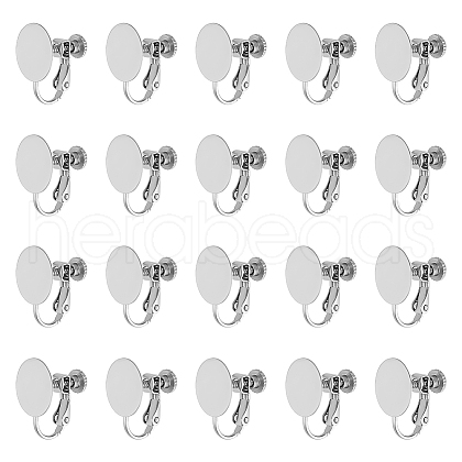Unicraftale 20Pcs 316 Stainless Steel Clip-on Earring Findings STAS-UN0053-54-1