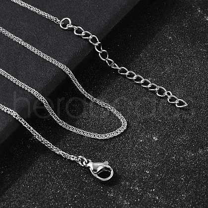 1.5MM 304 Stainless Steel Wheat Chain Necklaces for Men STAS-V011-03B-P-1