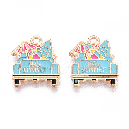 Beach Theme Alloy Enamel Pendants ENAM-T022-33I-1