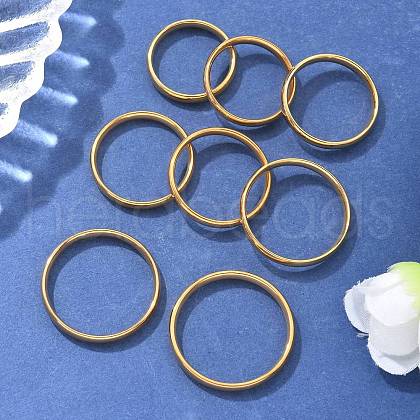 304 Stainless Steel Flat Plain Band Rings STAS-I160-D-G-1