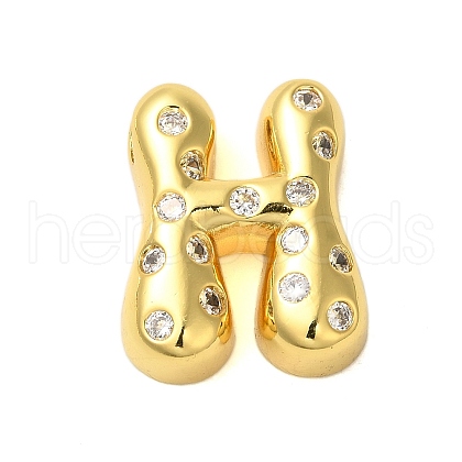 Rack Plating Brass Micro Pave Clear Cubic Zirconia Perdants KK-C067-11G-H-1