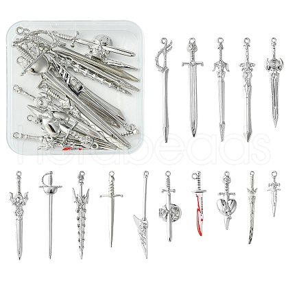 15Pcs 15 Styles Alloy Pendants FIND-YW0004-81-1
