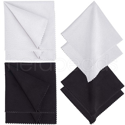 Gorgecraft 8 Sheets 2 Colors Square Velvet Glasses Cleaning Cloth AJEW-GF0007-14-1