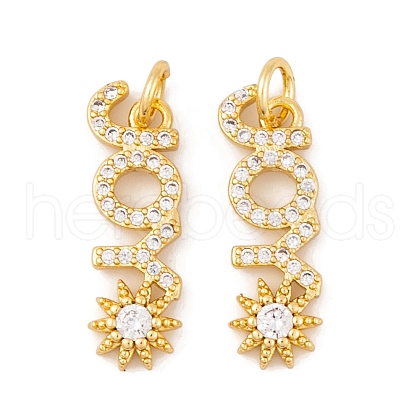 Brass Micro Pave Cubic Zirconia Pendants KK-E108-46G-1