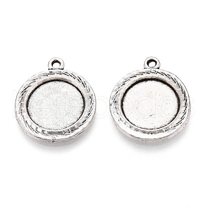 Tibetan Style Alloy Pendant Cabochon Settings PALLOY-N178-05AS-1