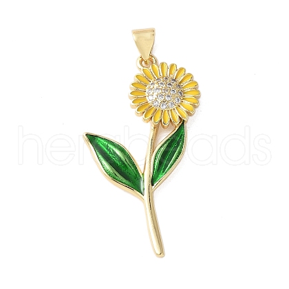 Brass Micro Pave Cubic Zirconia Pendants KK-A252-06A-G-1