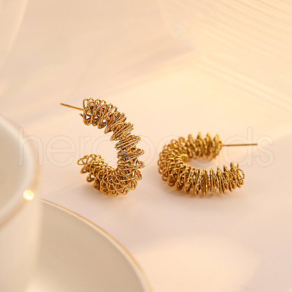 Stylish Irregular C-Shaped Stainless Steel Stud Earrings PH9273-1