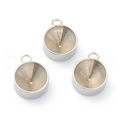Tarnish Resistant 202 Stainless Steel Pendant Rhinestone Settings STAS-F266-21E-P-1