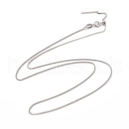 Anti-Tarnish Rhodium Plated 925 Sterling Silver Wheat Chains Necklace for Women STER-I021-04P-1