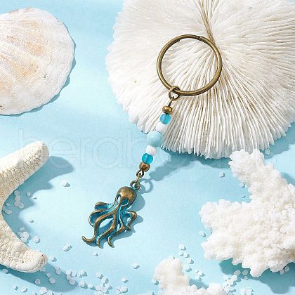 Alloy Conch Pendant Keychains KEYC-JKC01225-06-1