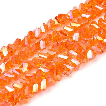 Electroplate Transparent Glass Beads Strands GLAA-N021-4mm-09-1