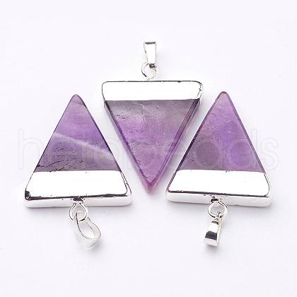 Triangle Shaped Natural Gemstone Pendants G-F0135-02P-1