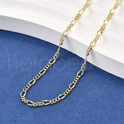 Brass Figaro Chain Necklaces NJEW-M108-42G-1