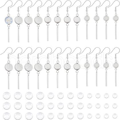Unicraftale DIY Flat Round Earring with Dome Making Kit DIY-UN0003-41-1