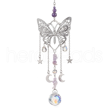 Alloy Butterfly Pendant Decorations HJEW-TA00238-1