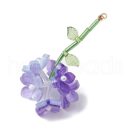 Resin Flower Pendants PALLOY-TA00251-03-1