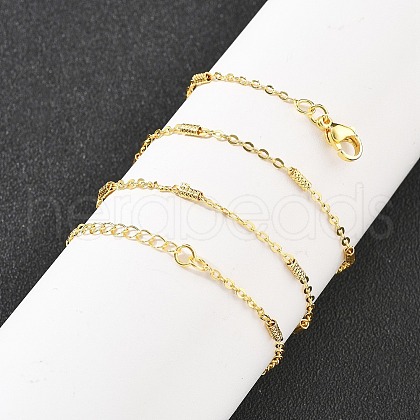 Brass Cable Chain Necklaces for Women NJEW-D302-19G-1