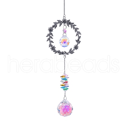 Christmas Wreath Glass Suncatchers PW-WG53303-01-1