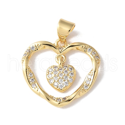 Brass Micro Pave Cubic Zirconia Pendants KK-A252-33G-01-1